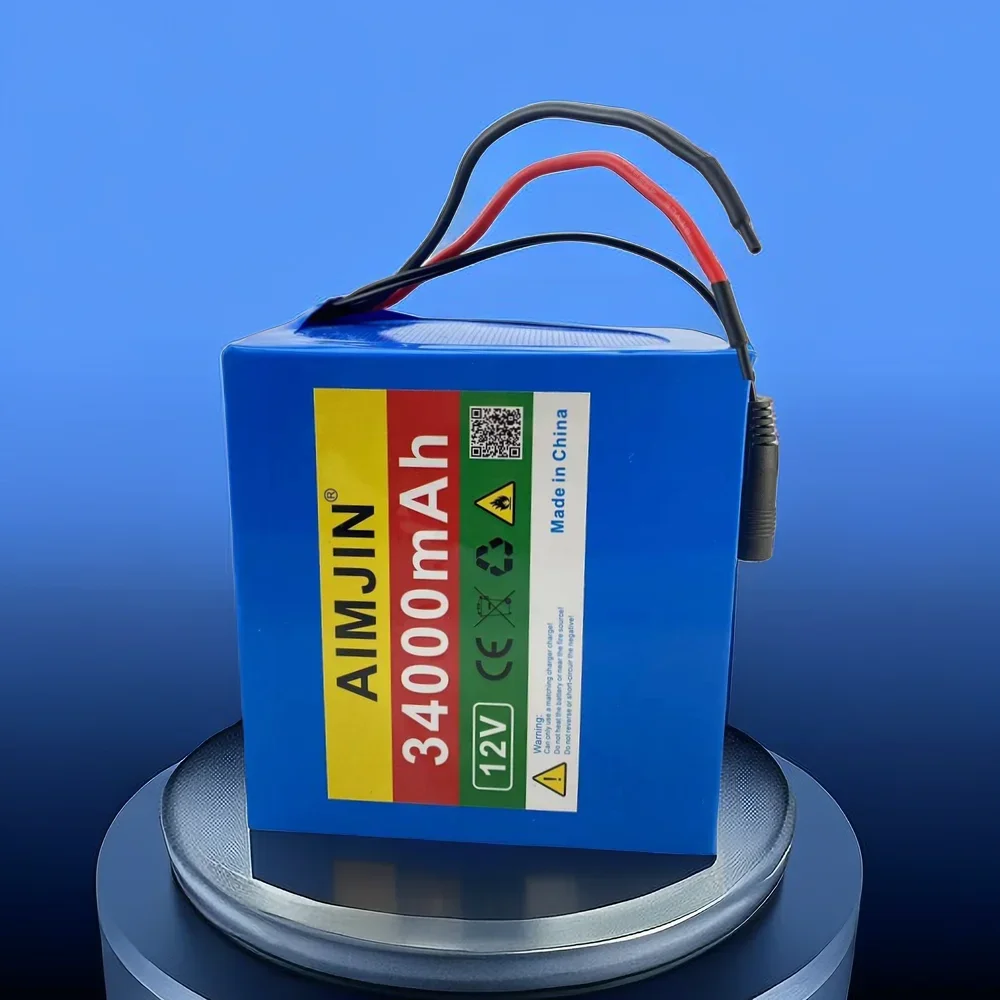 Piastra di protezione 12V 3S12P Batteria 12V 34Ah Batteria ricaricabile agli ioni di litio 12V 34000mAh 18650 DC 12,6V