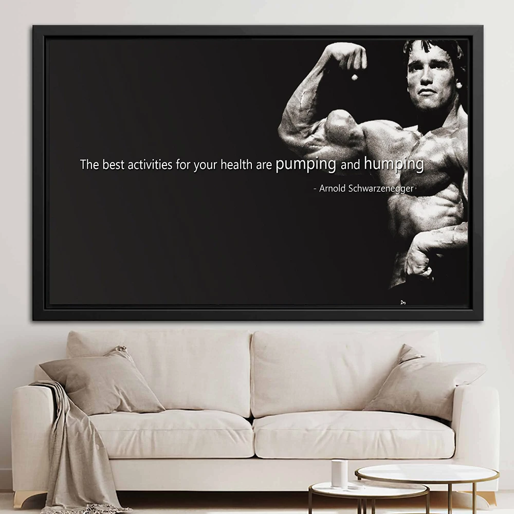 

Gym Motivational Wall Art Print Schwarzenegger Bodybuilding Poster Fitness Inspirational Canvas Painting Living Room Home Decor