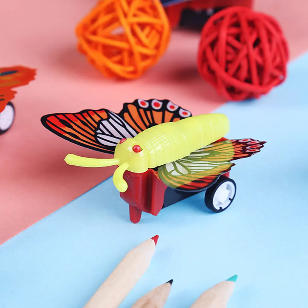 20Pcs Butterfly Pull Back Cars Creative Cartoon Vehicle Children Educational Push Go Random Plaything Fun