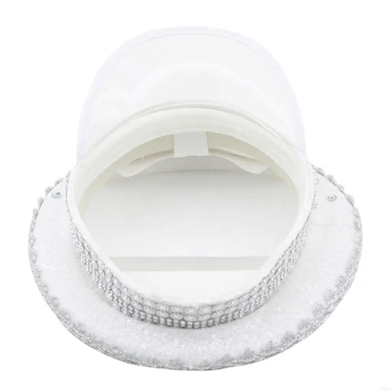 Splendido cappello da sposa con perle, cappello da capitano, con bianchi incrostati, BRIDR da 49