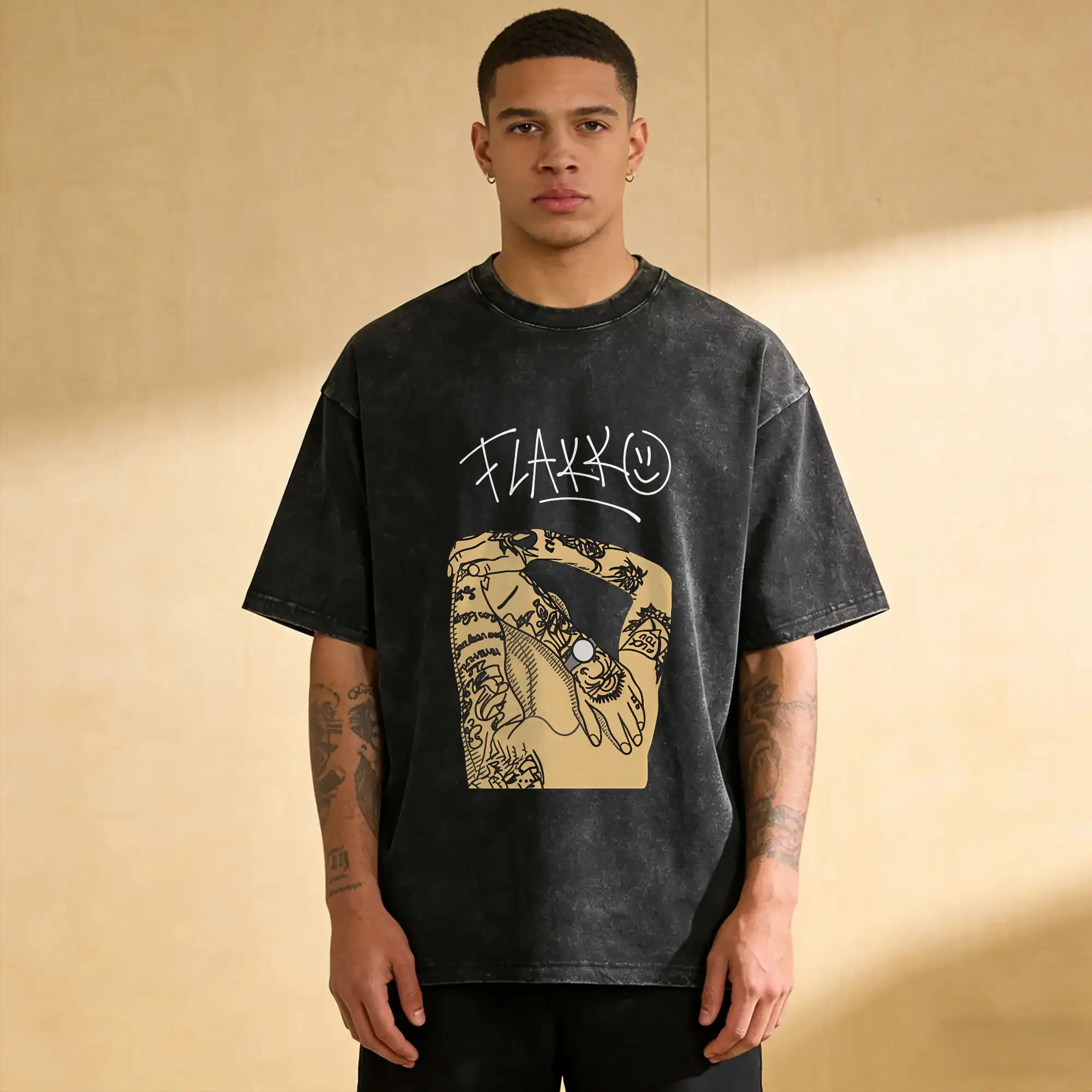 Funny Rapper RELS B Love Love Flakk Album 2026 T-Shirt Men Crew Neck 100% Cotton Washed T Shirts  Tee Shirt Gift Idea Clothing