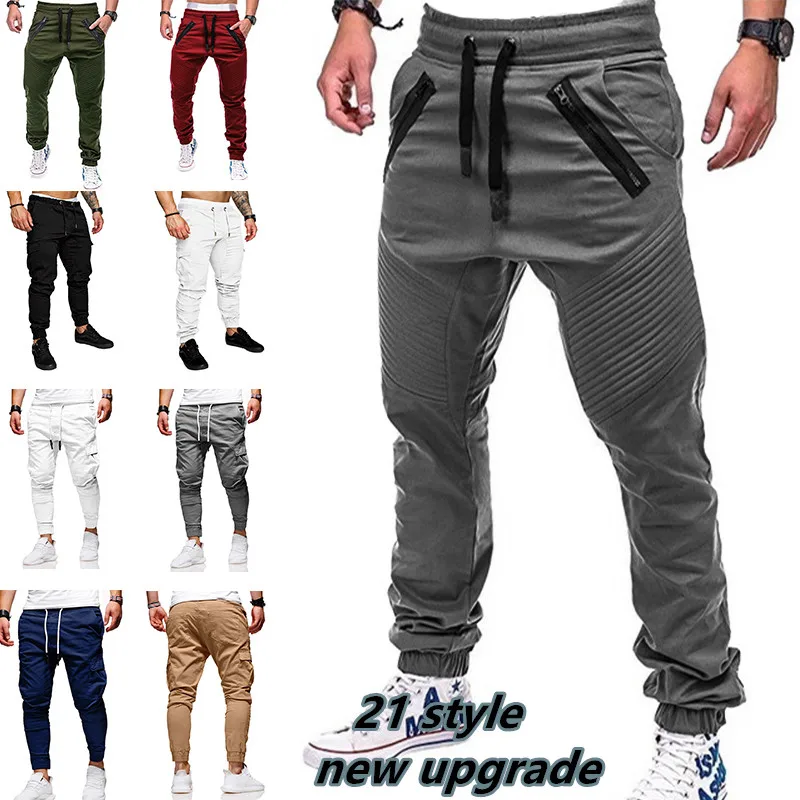 

Men Casual Sports Pants Sweatpants Male Jogger Cargo Harem Pencil Pants Trousers SIZE S-3XL