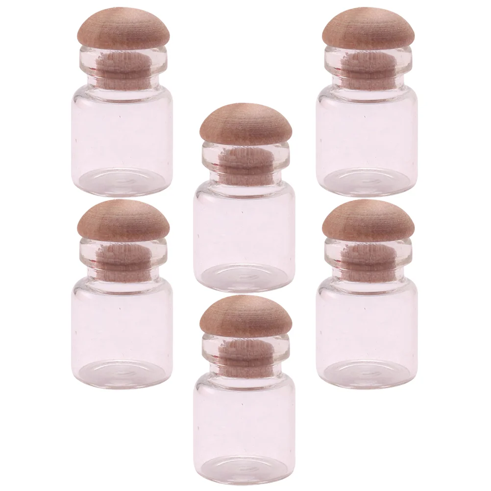 6 stuks mini glazen pot transparante opslag kan 1 12 schaal huis decor miniatuur voedselflessen speelgoed glad realistisch