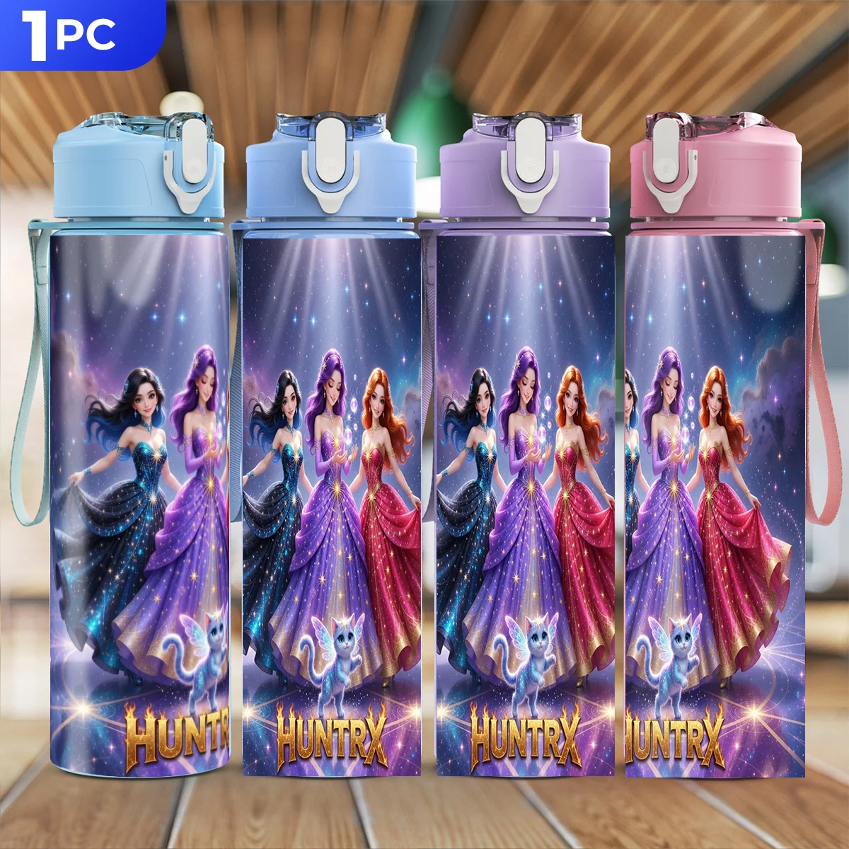 K-pop 750ml Water Cup Drinkware Reusable With Straw Easy-Cle