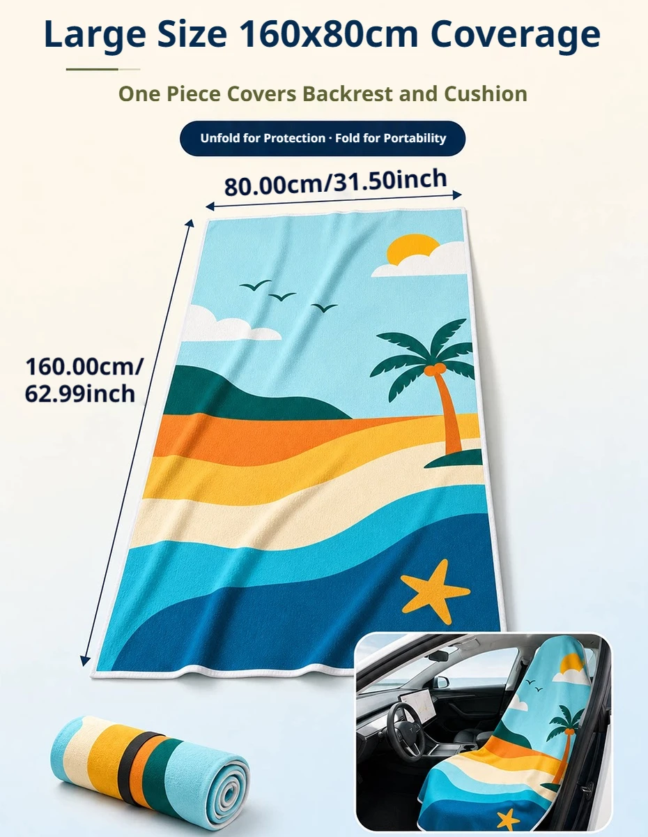 BLALION 160X80CM Autositzkissen Schweißtuch Waschbar Rutschfester Autositzbezug Strandtuch Matte für Auto Fitnessstudio Workout Laufen – Detail 4