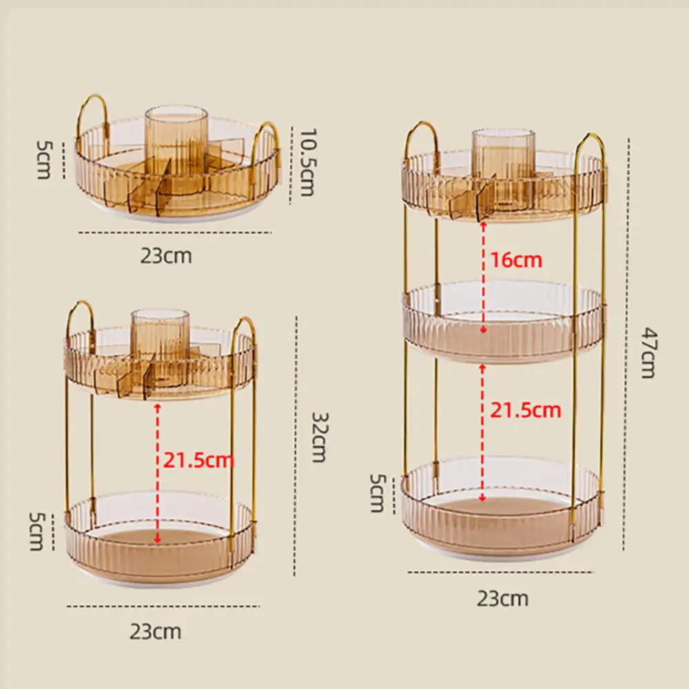 Rotating Cosmetics Storage Rack High Beauty Bedroom Toilet Makeup Brush Integrated Storage Shelf Acrylic Table Organizer New