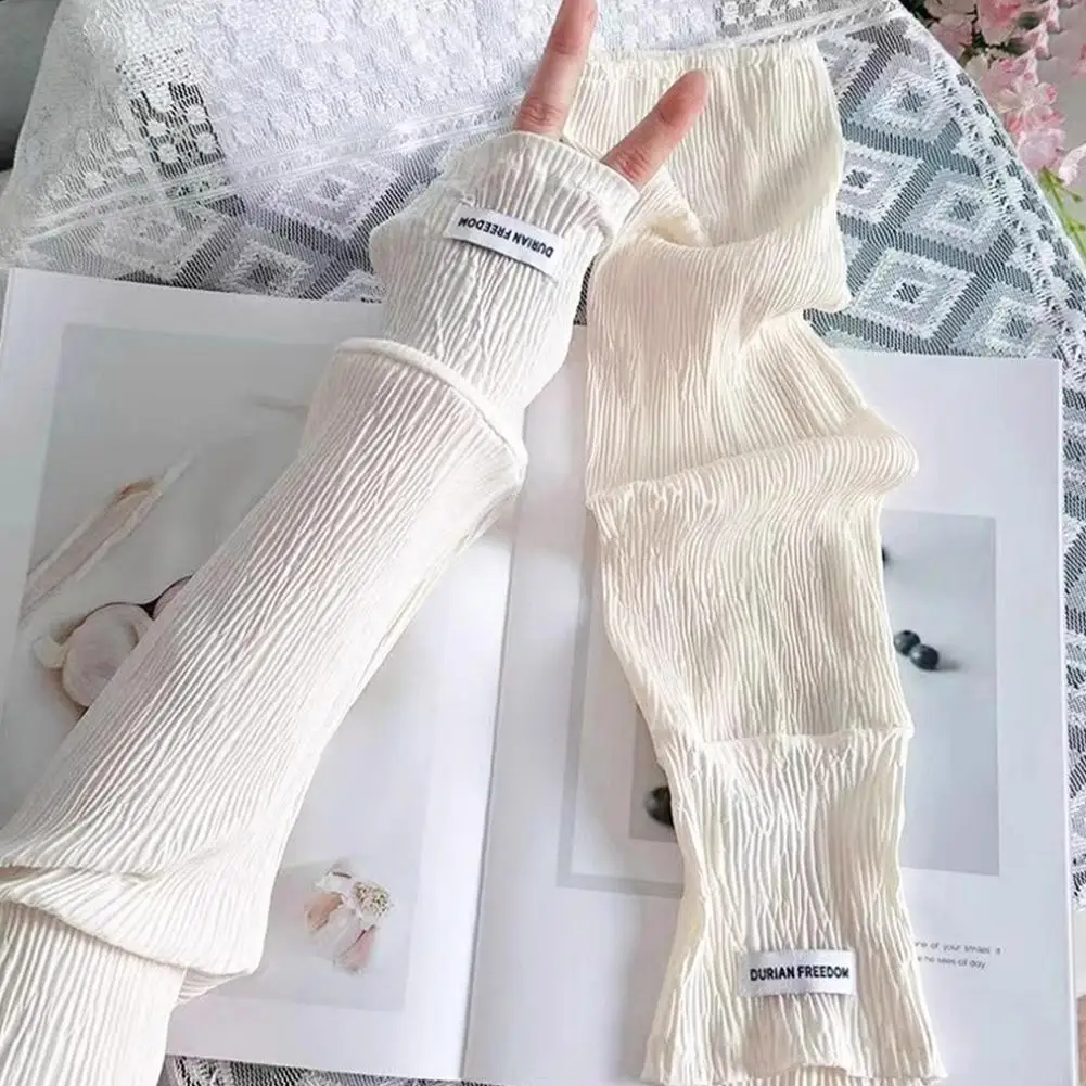 New Summer Ice Silk Sunscreen Sleeve Butterfly Print Sun Uv Protection Arm Sleeves Cycling Driving Gloves Keep Warm Comfortable