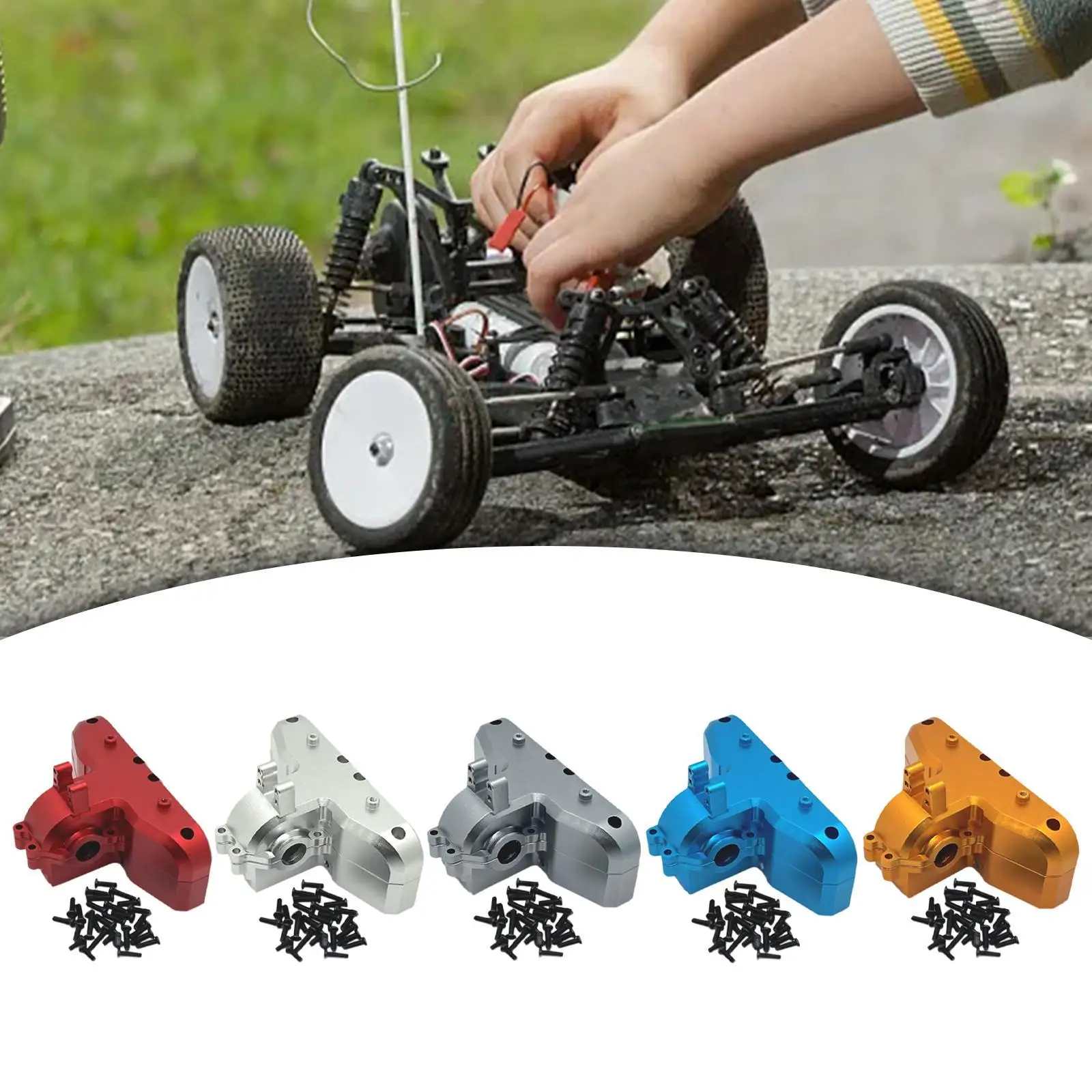 Componente de aluminio de la cubierta de la caja de cambios trasera del coche RC 1:14 para modelos 14301 14303