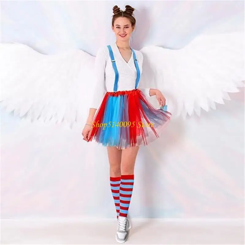 

DXAE Colorful Girls Skirt Outfits Rainbow Tutu Short Skirt Soft Tulle Girls Christmas Halloween Cosplay Costumes Mesh Skirt