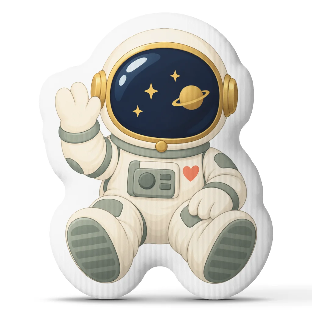 Cute Waving Astronaut Pillow Space Explorer Cushion Galaxy Throw Pillow Irregular Stuffed Home Decor Space Lover Gift Sofa