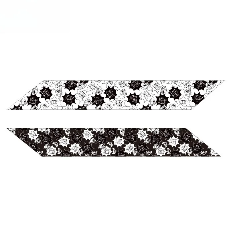 

Cat and mouse trouble maker black and white jacquard scarf super long skin-friendly
