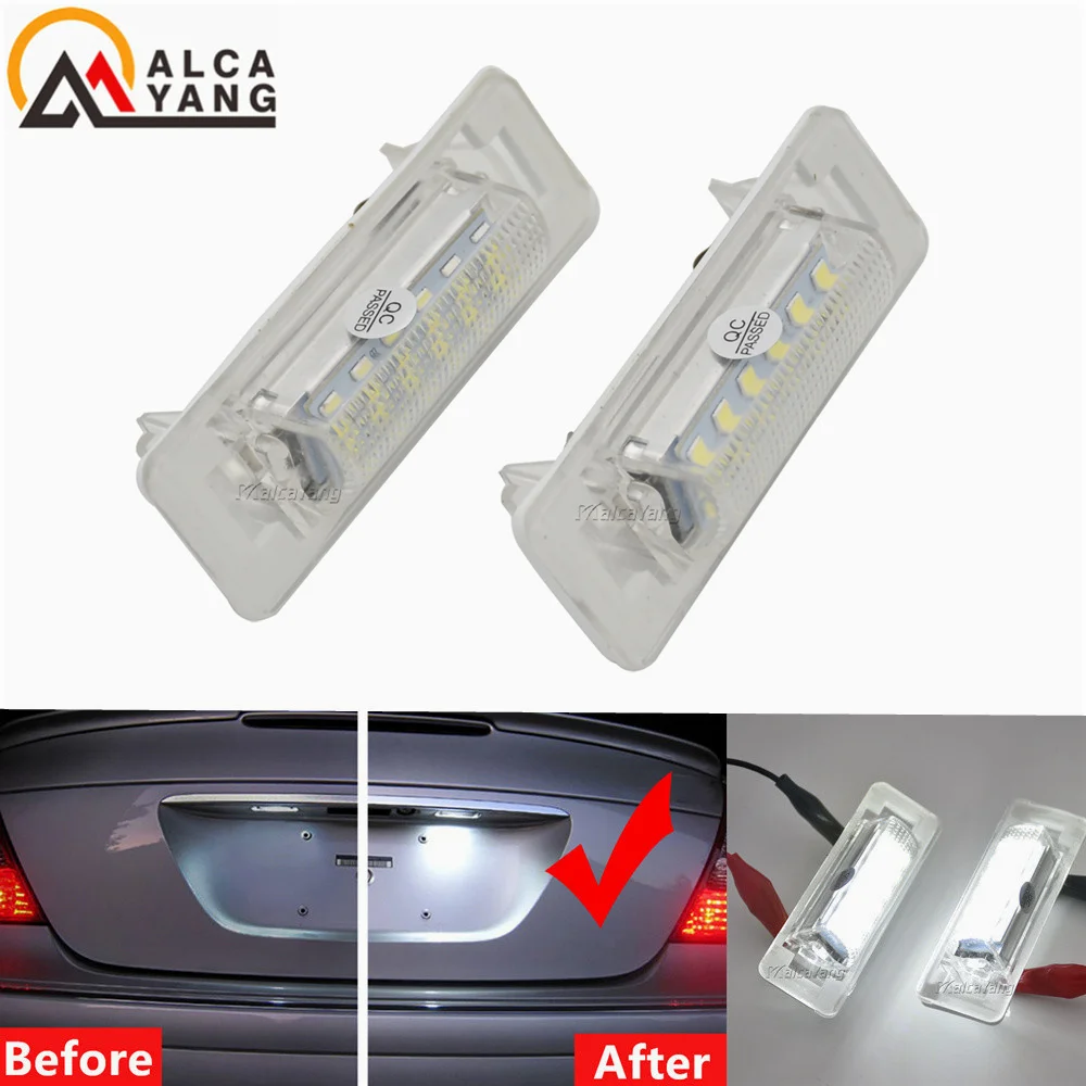 Modern LED License Plate Lights Bulb White No Hyper Flash 12V For Mercedes Benz W202 W210 W202 W210 4D Car-Styling