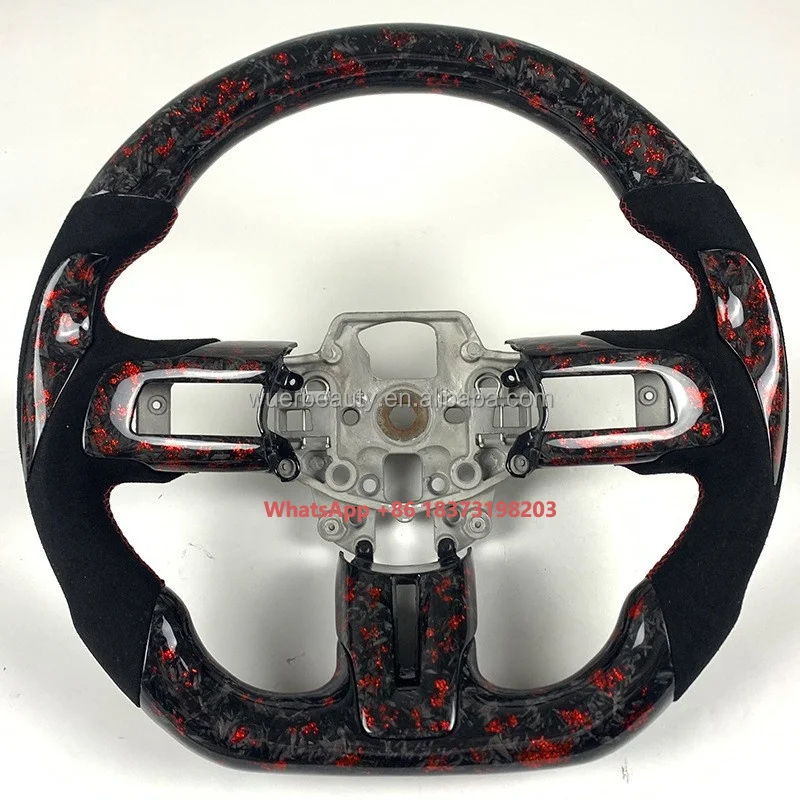 

Fit for Ford Mustang ZG 2015-2023 Mach-E 2021-2023 Forged Carbon Steering Wheel Racing Car Steering Wheel Carbon Handle