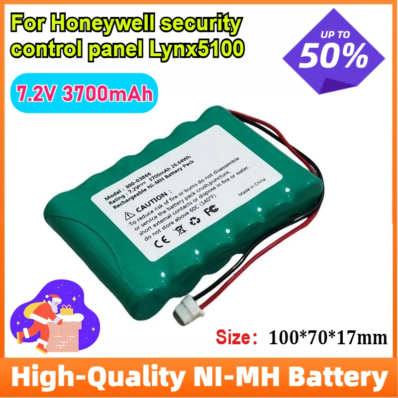 7.2V 3700mah Ni-MH battery is suitable for Honeywell security control panel Lynx5100