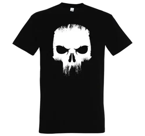 Herren T-Shirt Angry Skull Totenkopf Männer Logo Rock Metal Bones Schädel Biker