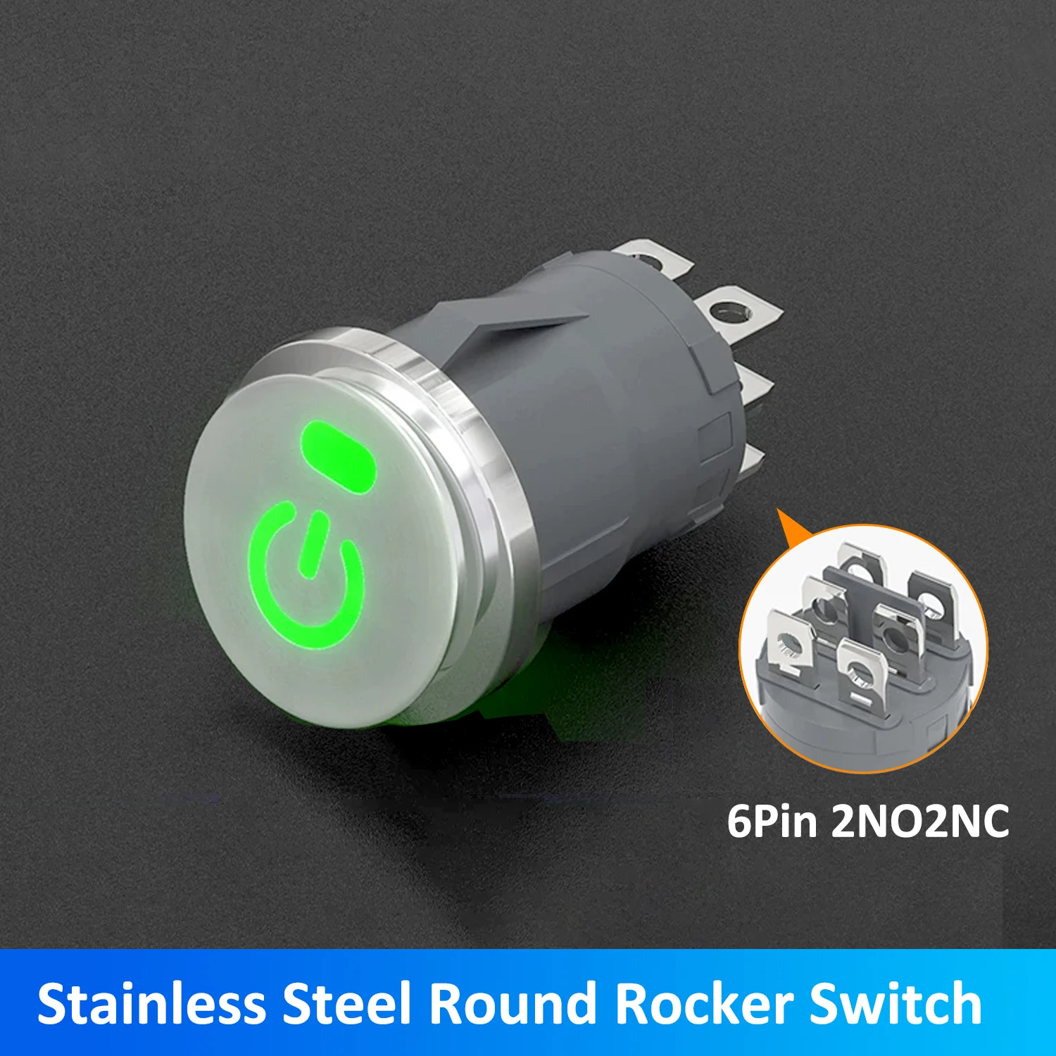 ABILKEEN 20MM Direct Embedded Metal Rocker Toggle Switch ON-OFF/ON-OFF-ON 2/3Position Rocker Push Button with LED Light AC/DC