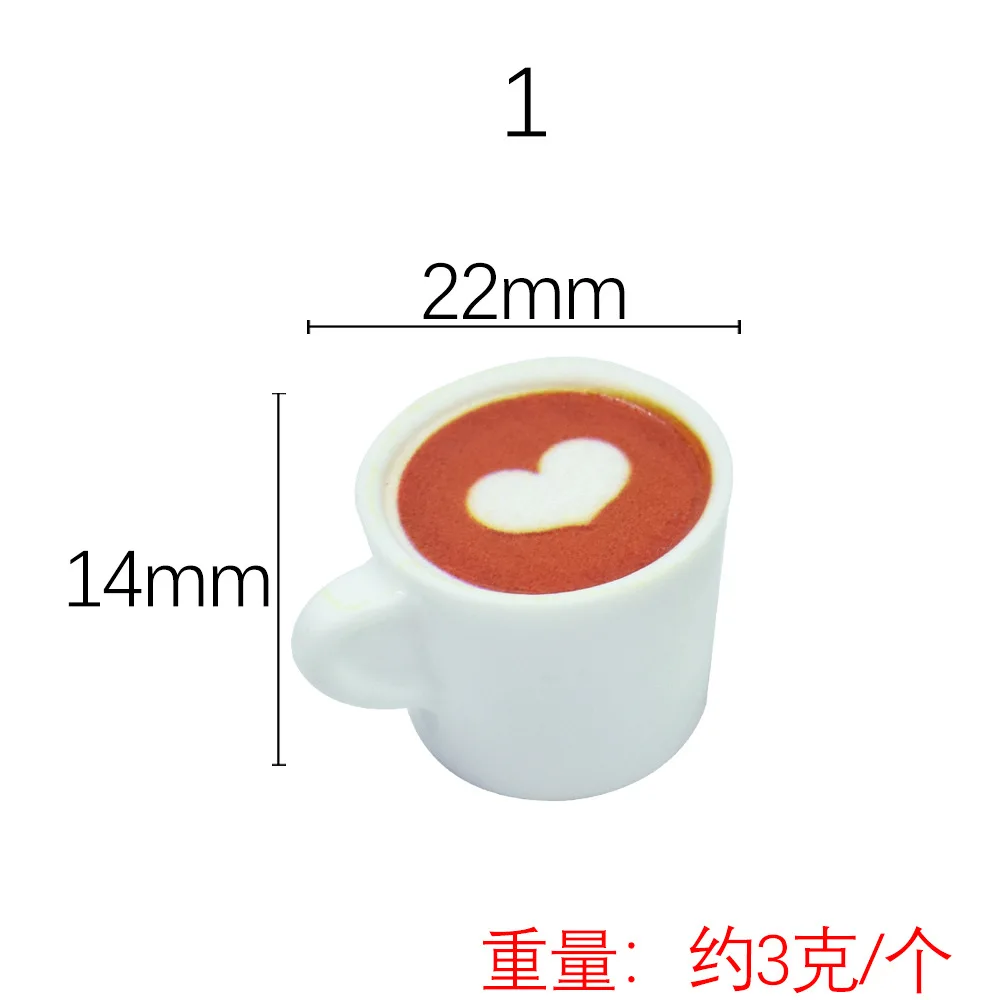 Mini Coffee Cup Cafe Plate Resin Dollhouse Simulation Food Play Scale Ornaments Diy Handmade Doll Accessories Home Decor Crafts