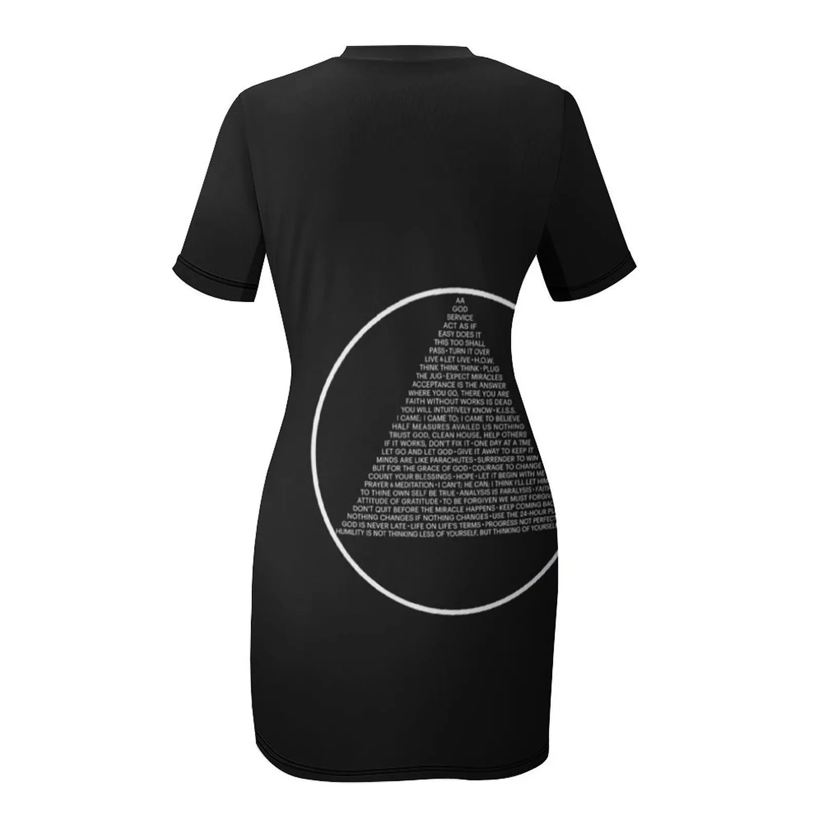 Alcoholics Anonymous Symbol In Slogans (A.A.) T-Shirt Short Sleeved Dress dresses for womens Dress