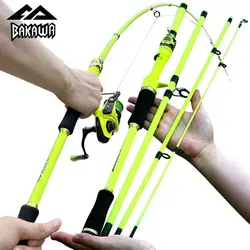 BAKAWA 1.8M 2.1M Baitcasting Spinning Travel Fishing Rods 4 Sections Power Ultralight Feeder Lure Carp Portable Pole Pesca