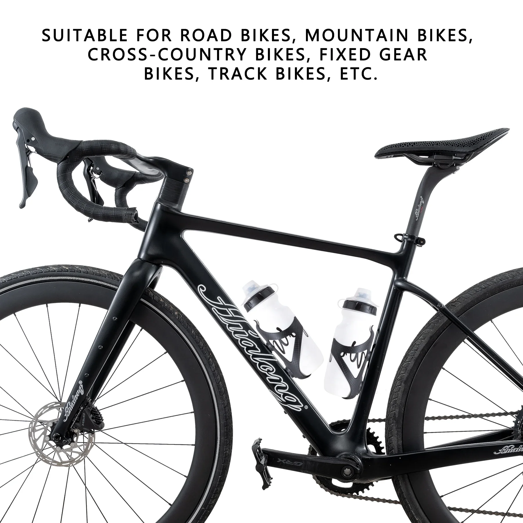 HUALONG Fahrrad-Flaschenhalter aus Nylon mit Carbonfaser – Flaschenhalterung für Rennräder, Mountainbikes und Gravelbikes – Getränkehalter – Detail 7