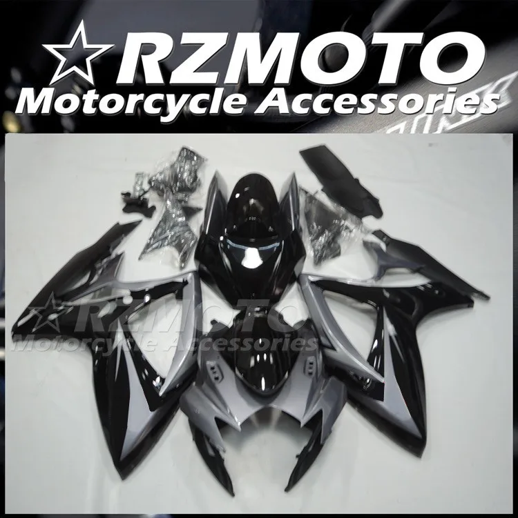 Injection Mold New ABS Fairings Kit Fit For Suzuki GSX-R600 750 K6 2006 2007 06 07 Bodywork Set Cool Black Gray