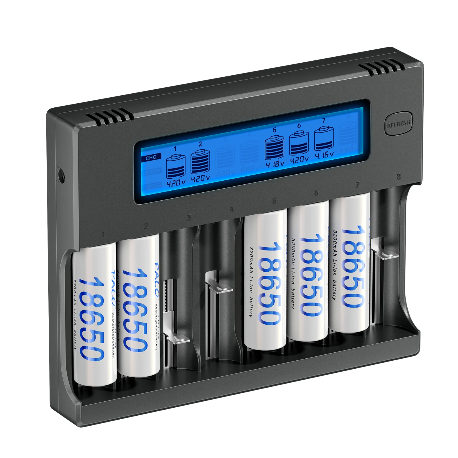 Bateria de lítio com carregador rápido inteligente, Palo recarregável, Li-ion, 3.7 V, 18650, 3,7 volts, 3200mAh