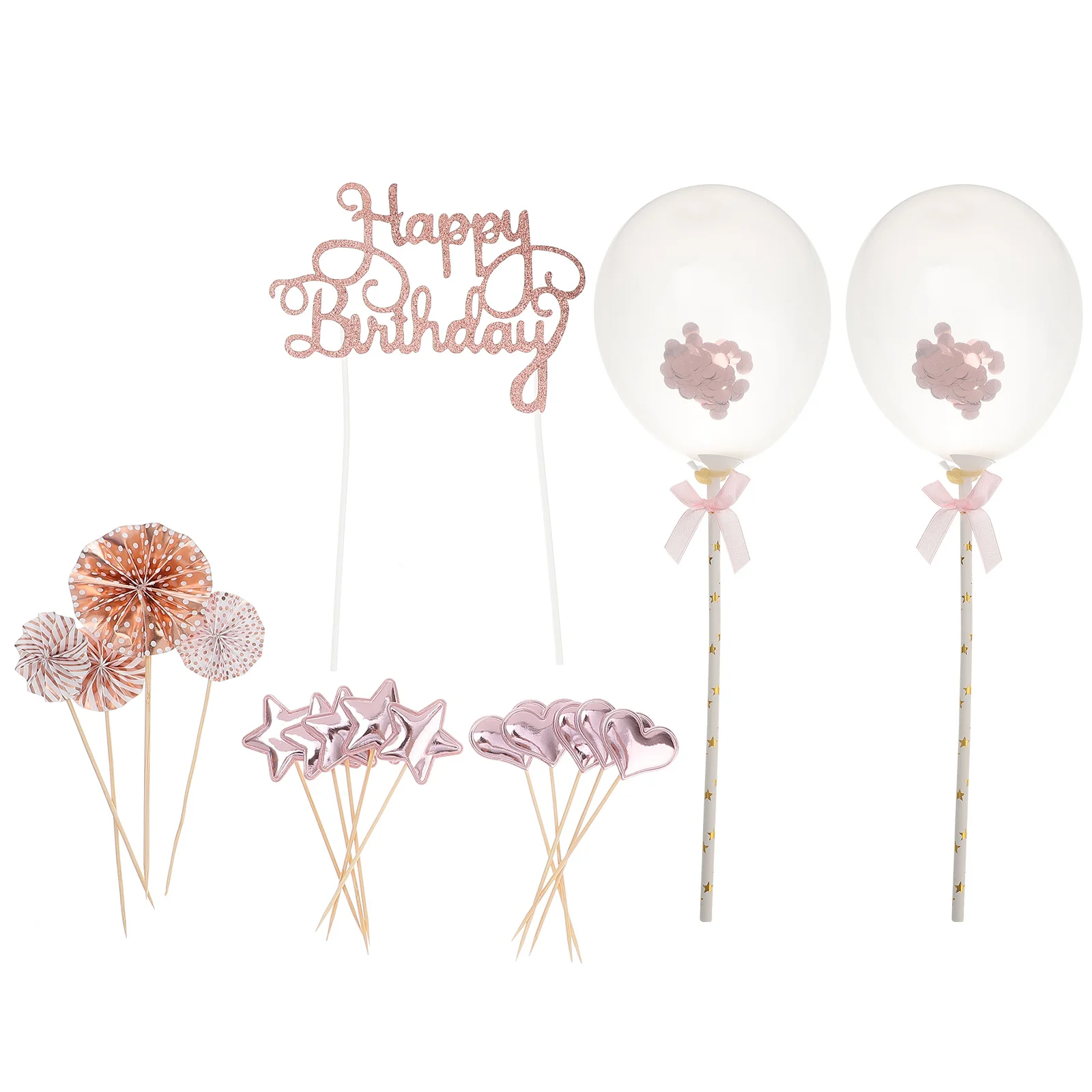 

17Pcs Cake Topper Set Happy Birthday Decorative Picks for Birthday Party Cake Decoration Cupcake Topper Dessert Adornment