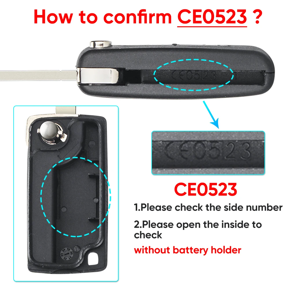 KEYYOU For Peugeot 407 407 307 308 607 SW For Citroen C2 C3 C4 C5 Remote Car Key VA2/HCA 433Mhz ID46 CE0523 Ce0536