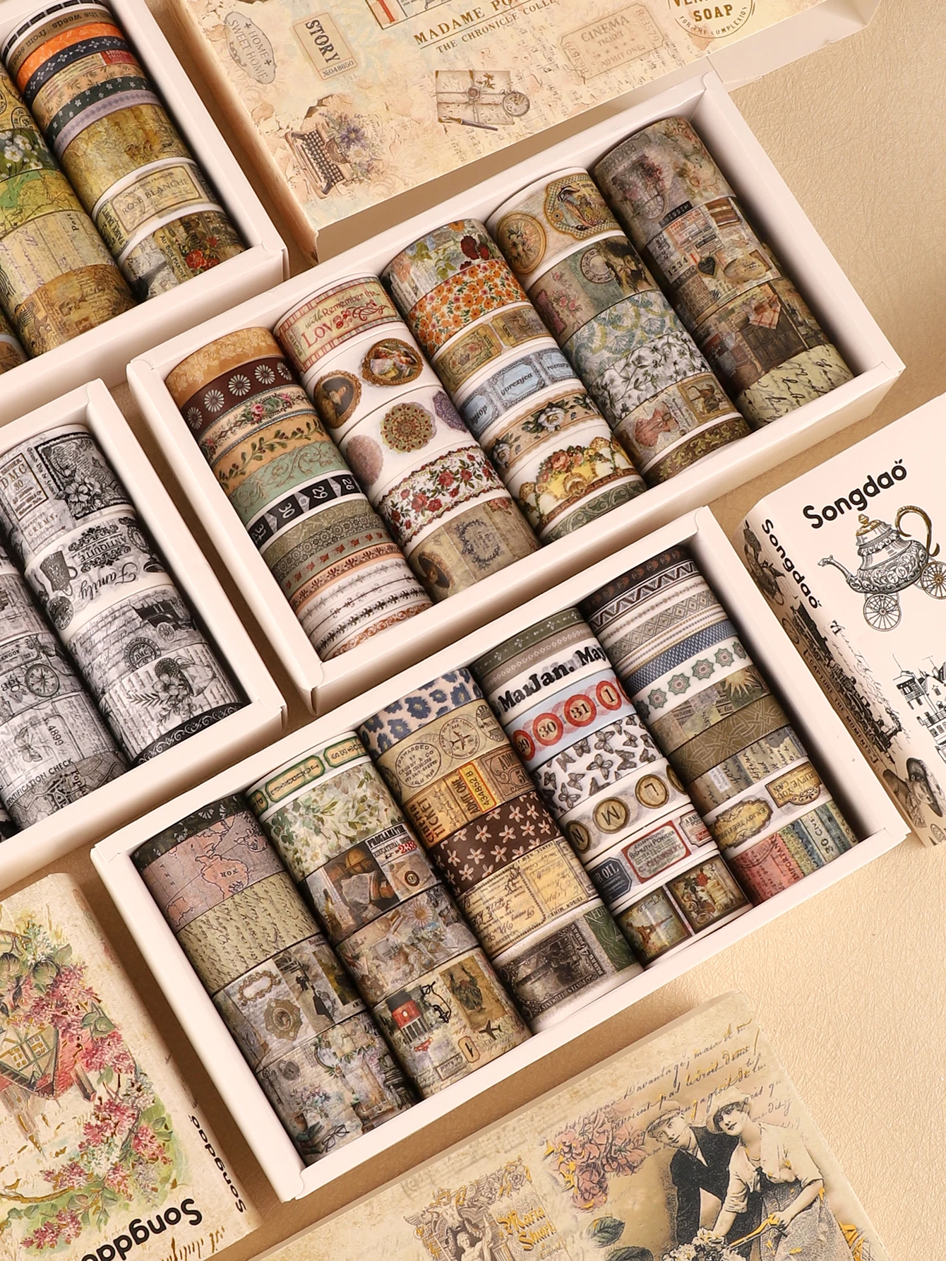 

36 рулонов/коробка, набор винтажных лент васи, малярная лента, бумажное украшение для подарка, подарки для друзей, канцелярские принадлежности, лента васи