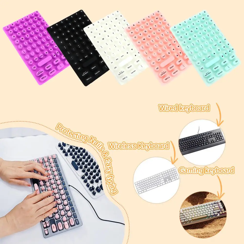 Keyboard Sticker Nail Art Special Typing Artifact Protection Nail Desktop Computer Keyboard Film Nail Art Silicone Keyboard Film