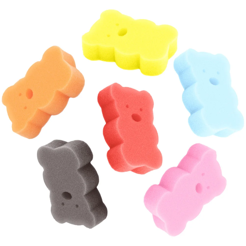 6 قطع من إسفنجات استحمام الطفل الكرتونية - ملحقات حمام محمولة خفيفة الوزن مقاومة للأطفال الصغار #5