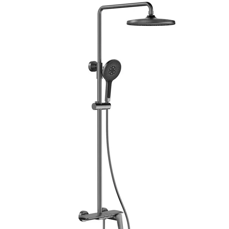 

Shower Set Brushed Gold Bath Faucet Gun Grey Spray Shower Black