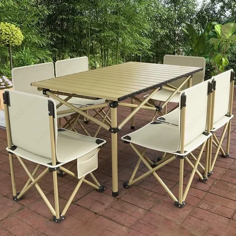Portable cookware Outdoor Folding Table Egg Roll Table Camping Supplies Picnic Portable Table And Chair Set Combination Aluminum