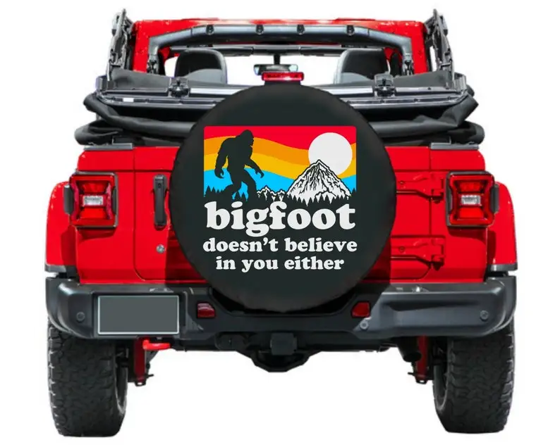 Spare Tire Cover, Bigfoot Doesn't Believe in You Either, Tire Cover bigfoot Car accessories, Accessories Bigfoot