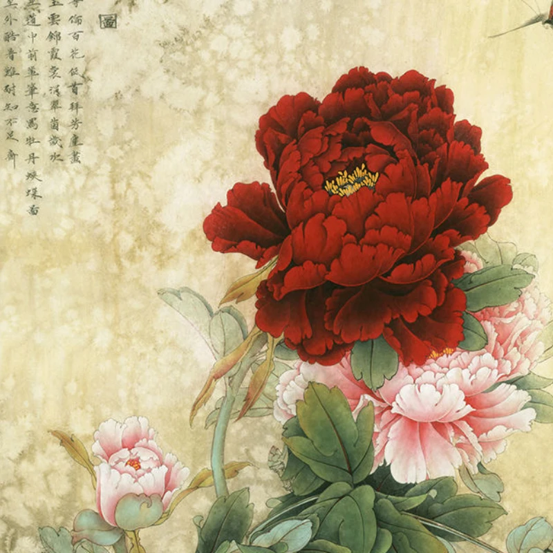 

Meticulous Painting Paper Line Art Manuscript Chinese Traditional Painting Flower Bird Peony Line Draft Rice Paper for Beginners