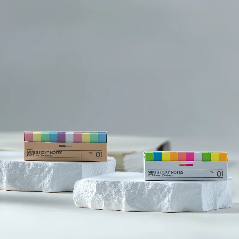 800 feuilles de notes autocollantes en boîte, 10 onglets d'indexation de couleurs différentes, marque-pages autocollants, adaptés au bureau et à l'étude