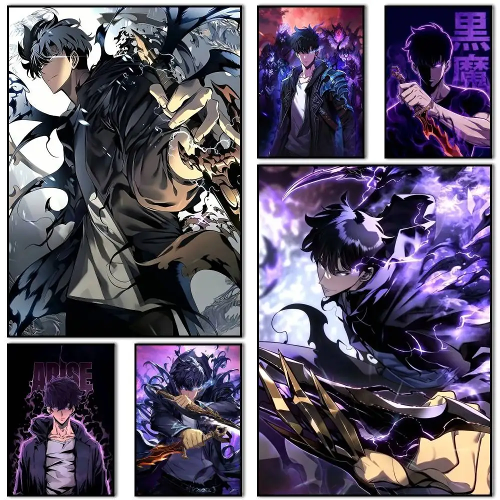 

Solo Anime J-Jin-WooS Sung-s Poster Self-adhesive Art Waterproof Paper Sticker Coffee House Bar Room Wall Decor