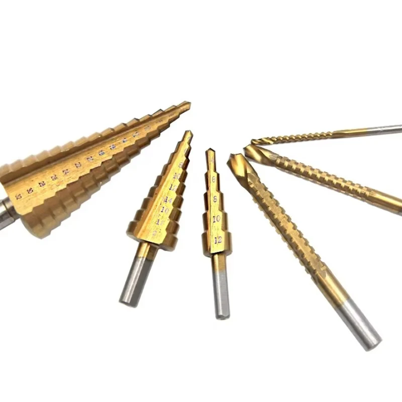 Straight Groove Ladder with Triangular Handle, Hole Punching, Worker Assembly Set, 4-12, 4-20, 4-32mm, 3, 6, 8 Saw Drill, 6 Pcs