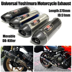 Universal 51mm 370mm Yoshimura Motorcycle Exhaust Muffler Escape With DB Killer For Yamaha Kawasaki Suzuki Honda Exhaust Parts