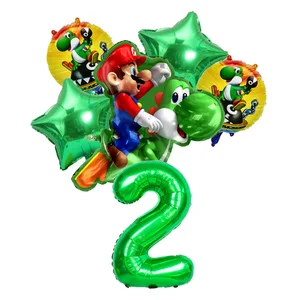Bản vẽ Super Mario Party Aluminum Film Balloon, Digital Balloon Set, Trẻ em sinh nhật, Nhà nền, 32 10 Bảng bán hàng Super Mario chính - №4