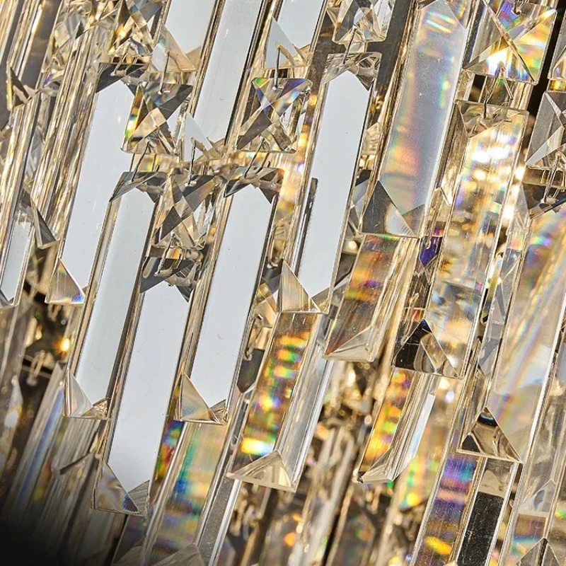 

Luxury creative gold starry semi-transparent crystal chandelier villa attic bedroom living room interior decoration Hanging lamp