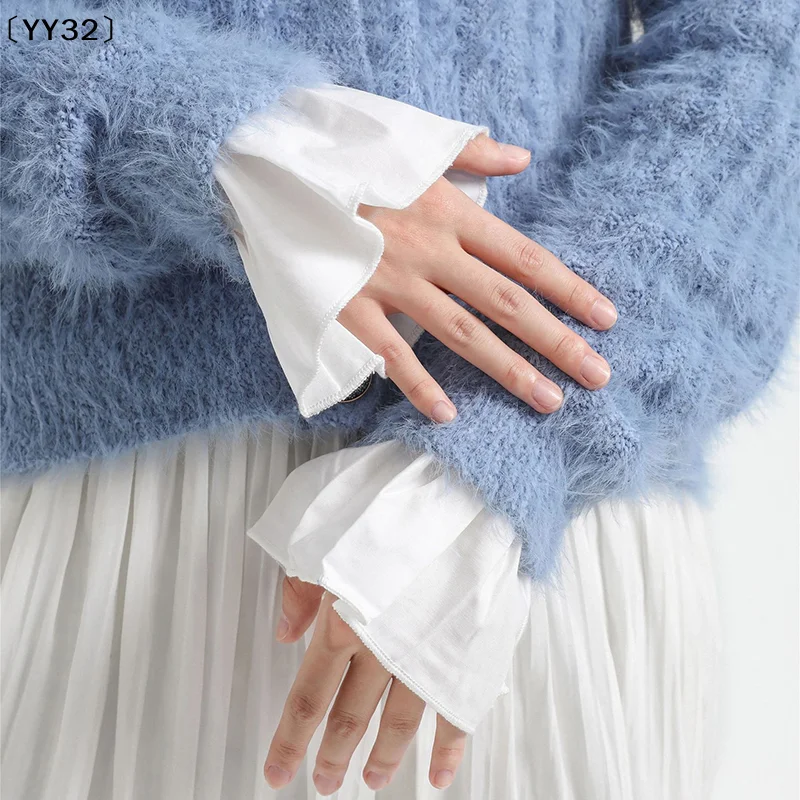 Nail Photo Glove Beautiful Gentle Fake Cuffs Decorative Chiffon Flare Cuffs Fashion Sexy Nail Art Access Photography Props〔YY32〕