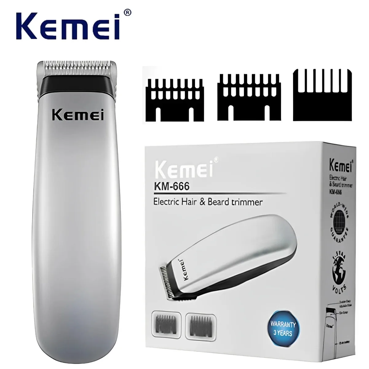 Kemei Mini Hair Trimmer Portable Hair Clipper Barber Hair Cutting Machine Replaceable Battery Trimmer Machine for Men KM-666