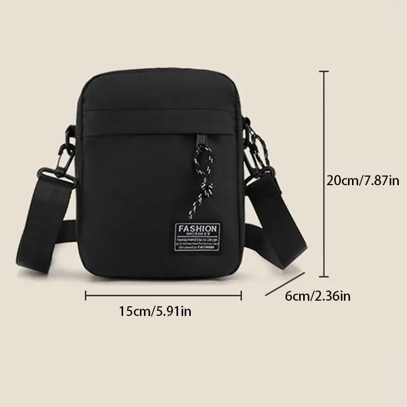 Herrentasche, erhältlich als Umhängetasche oder Crossbody-Tasche, geeignet für den täglichen Gebrauch während der Schule. Aus Nylonmaterial gefertigt – Detail 8