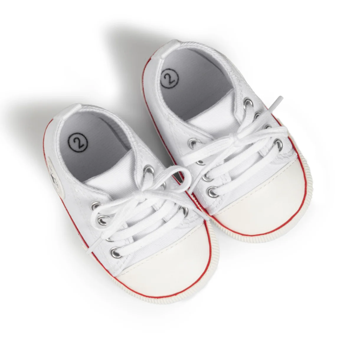 

2025 New Baby Lace Up First Walkers Color Blocked Canvas Casual Sneakers Toddler Cotton Anti-slip Sole Comfortable Walking Shoes