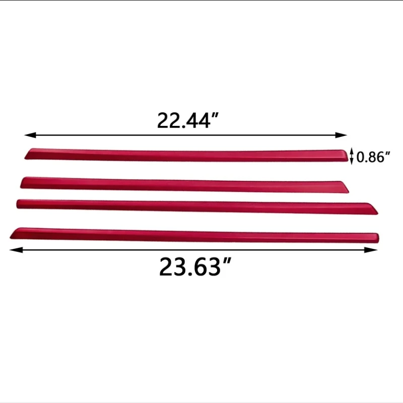 4x Red Interior Door Panel Stripe Cover Molding Trims Strip Decor For BMW 3 Series F30 F31 2013-2018