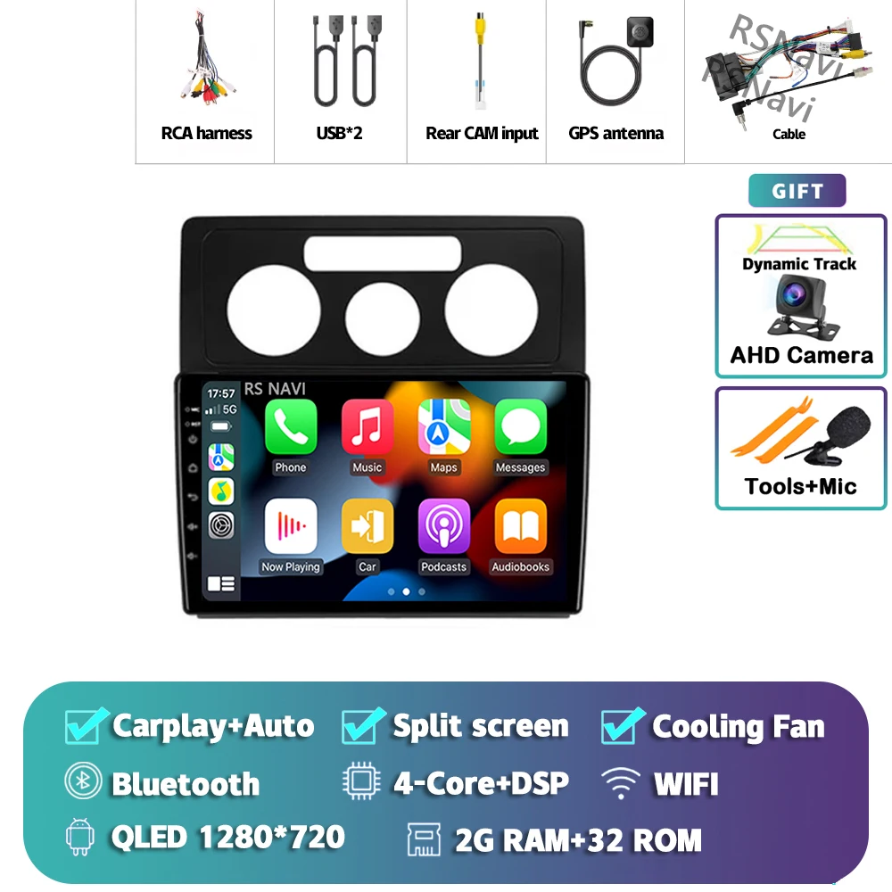 Android 15 Carplay Auto Voor Volkswagen Caddy 2K 3 III 2004-2010 Autoradio Navigatie 2Din DSP Video speler Head Unit BT Stereo