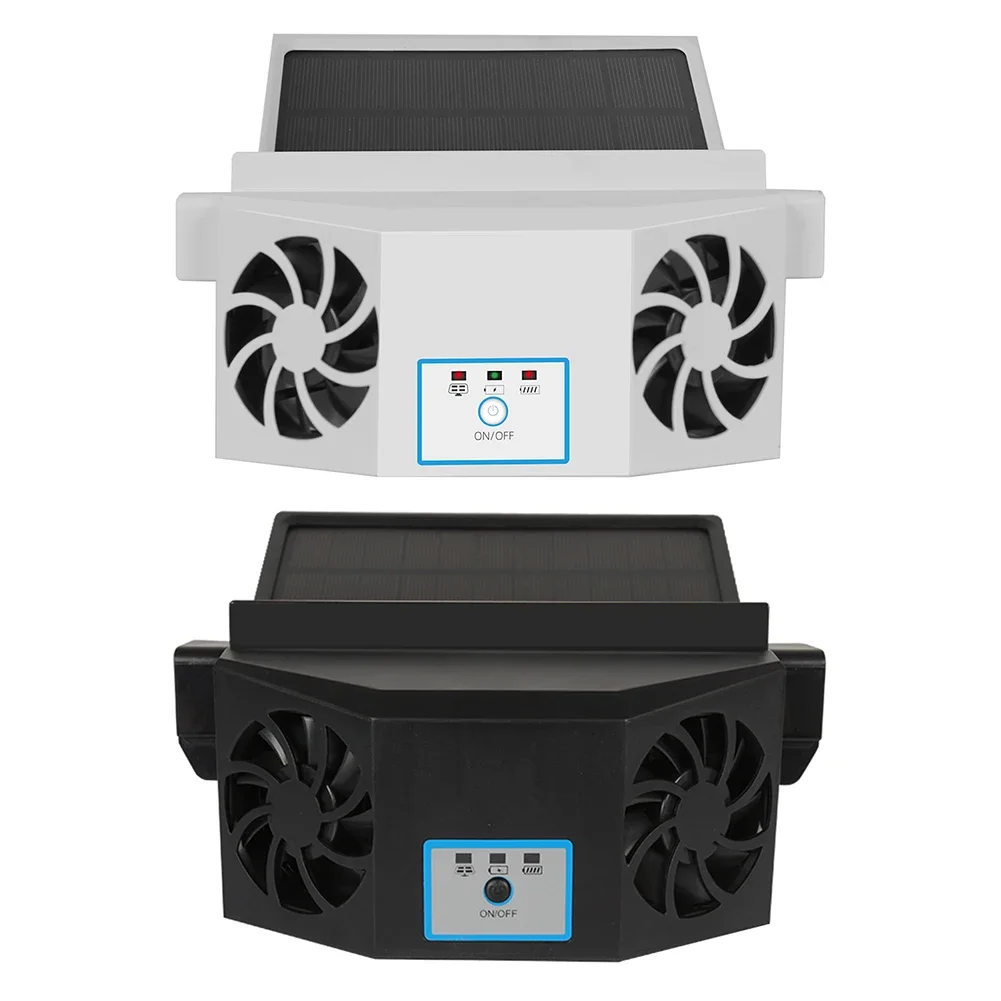 3 Hole Deodorant Fan Solar Car Exhaust Fan Car Window Exhaust Fan USB Smoke Extractor Angle Adjustable Fan Summer Air Circulator