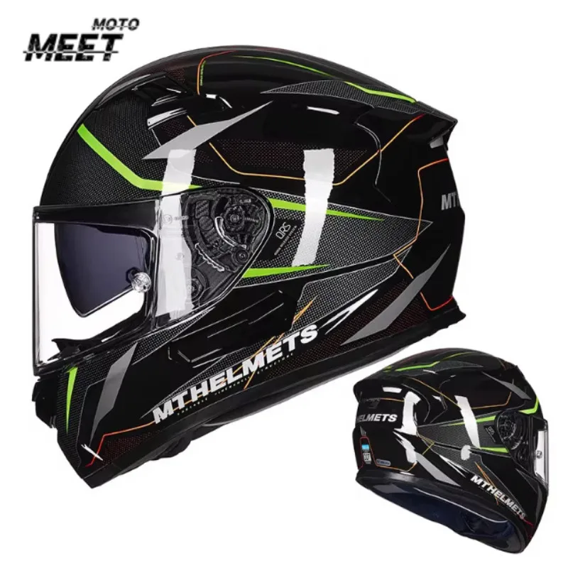 MT KRE Carbon Fiber 6K Motorcycle Helmet Blue Lens Track Racing Snake Carbon AP7 7 Motorcyclist DOT ECE Approval Casco De Fibra