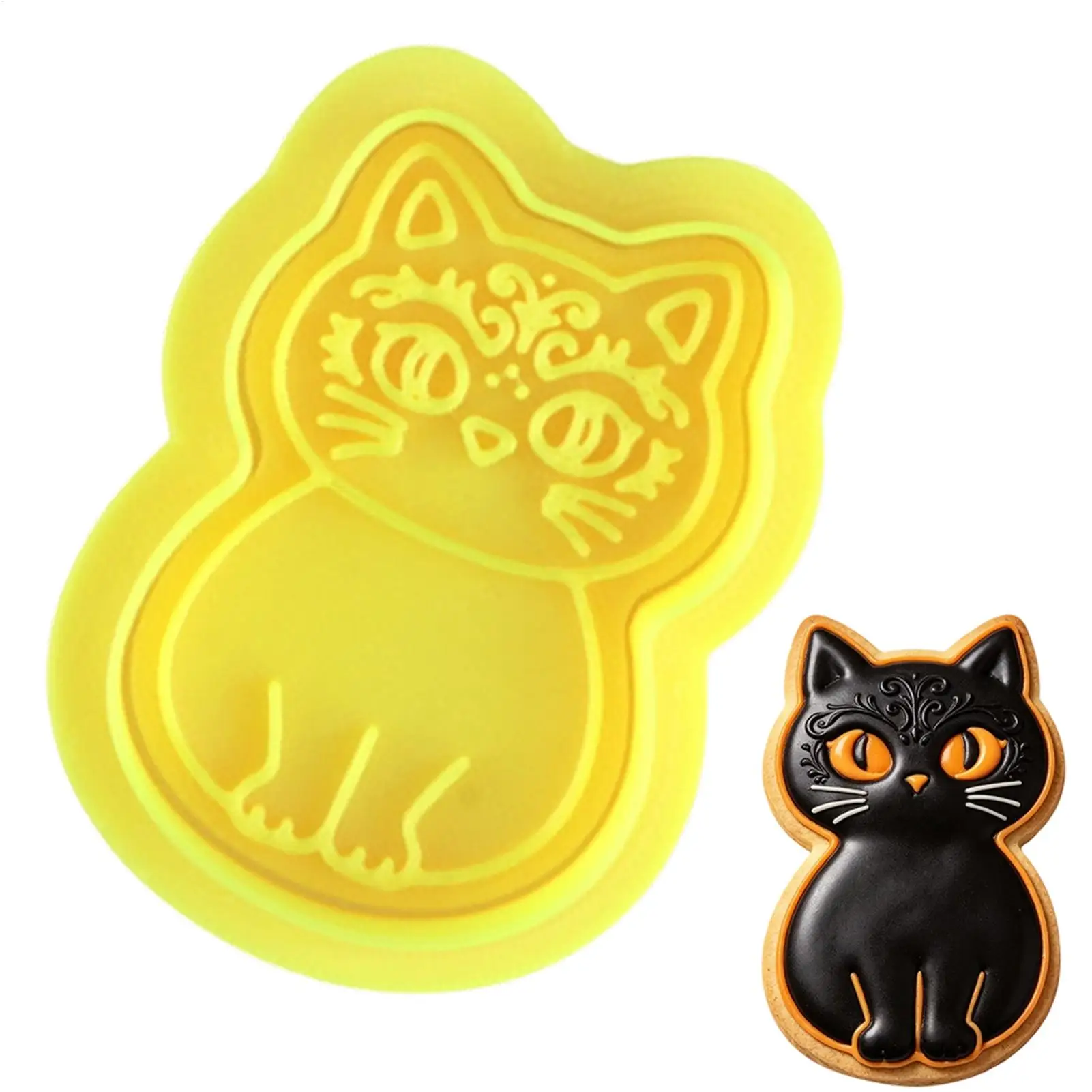 Halloween Cookie Cutters Pumpkin Ghost Cat Embossed Baking Molds Reusable Press Stamp Pastry Cutter Fondant Clay Craft Tool